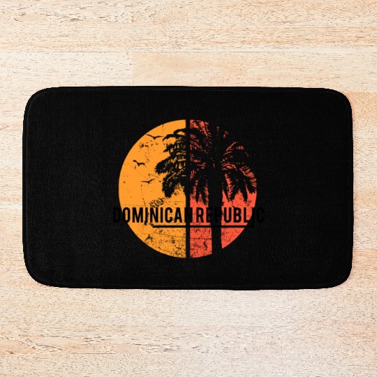Artistic Dominican Republic Cool Palm Tree Bath Mats