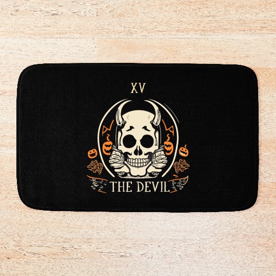 The Devil Tarot Skeleton Halloween Style Bath Mats