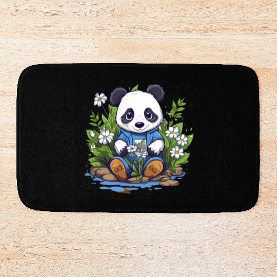 Playful Panda Garden Bath Mats