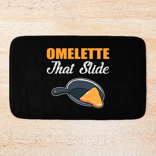 Omelette that Slide Chef or Cook Gift Bath Mats