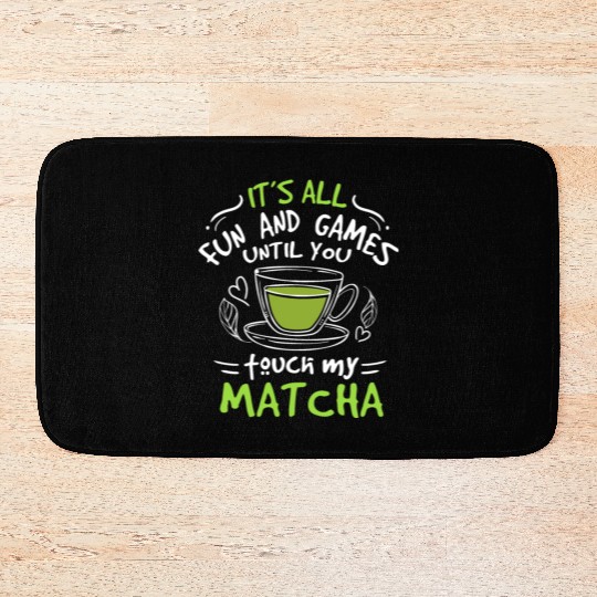 Green Tea Lover Japanese Matcha Latte Drink Matcha Bath Mats