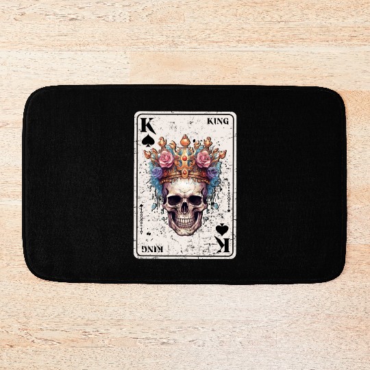 King on Spades Horror Halloween Card Game Creepy Bath Mats