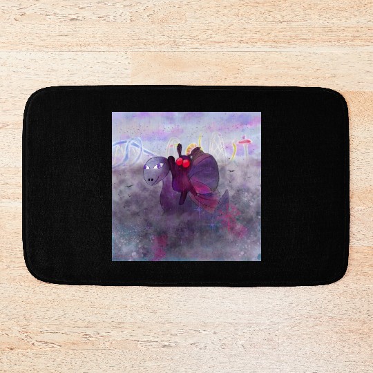 Mothman and Bessie the Lake Erie Monster's Vacay Bath Mats