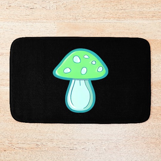 Mushroom CV2 Light Green and Blue Bath Mats