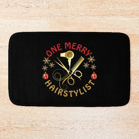 One Merry Hairstylist Love is in Hair Christmas Bath Mats