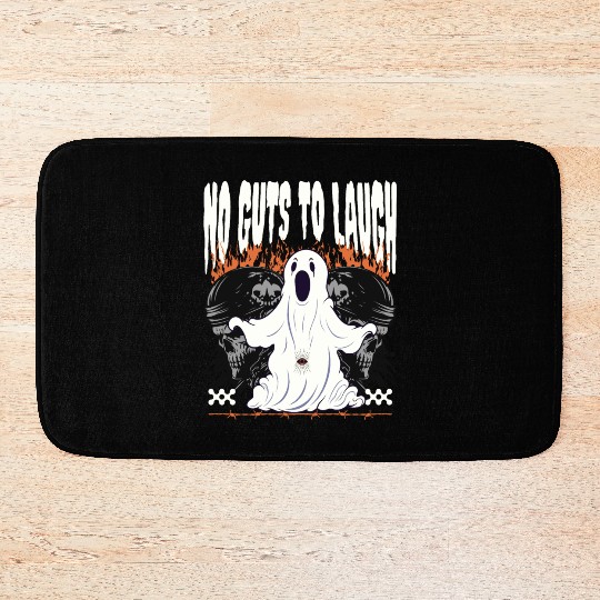 Ghostly Surprise No Guts to Laugh Amidst Skulls Bath Mats