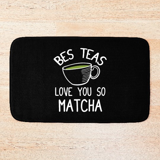 Green Tea Lover Japanese Matcha Latte Drink Matcha Bath Mats