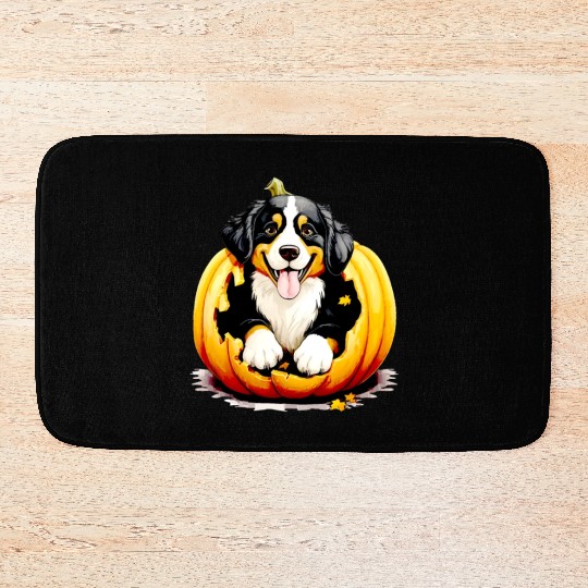Halloween Bernese Mountain Dog Bath Mats