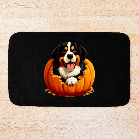 Halloween Bernese Mountain Dog Bath Mats