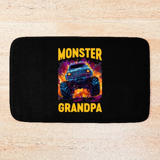 Monster Truck Grandpa Monster Grandad Retro Bath Mats