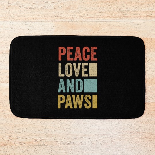 Peace Love And Paws Bath Mats