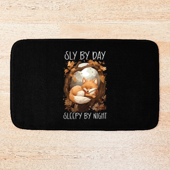 Sleeping Fox Sleepyhead Napping Sleep Fox Lover Bath Mats
