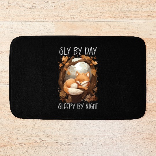 Sleeping Fox Sleepyhead Napping Sleep Fox Lover Bath Mats