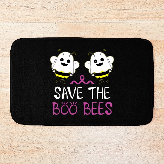 Save The Boo Bees Breast Cancer Awareness Bath Mats