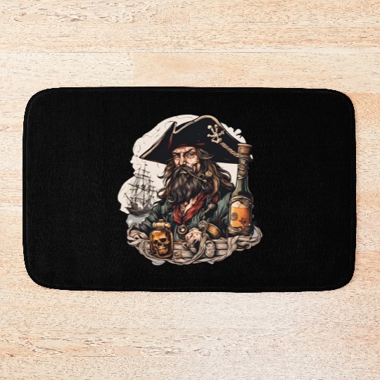 Drunk Pirate / Ahoi / Anchor / Rum / Ship / Boat Bath Mats