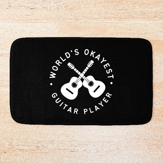 Worlds Okayest Guitar Player Bath Mats