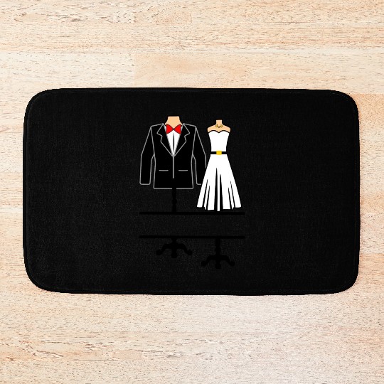 Clothing for bride and groom Bath Mats