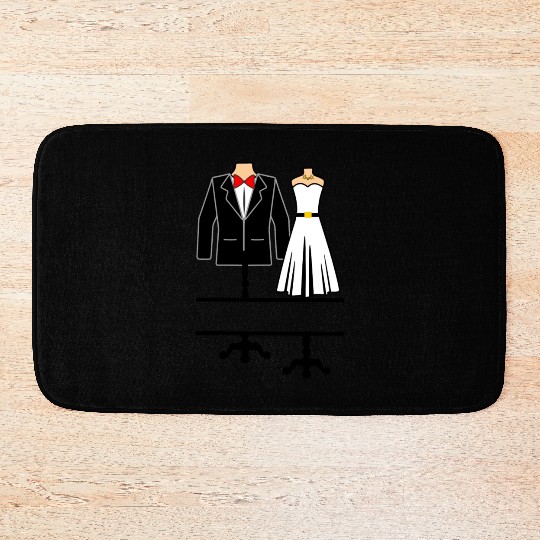 Clothing for bride and groom Bath Mats
