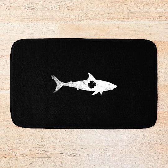 Shark Shamrock St Patricks Day Shark Lover Bath Mats
