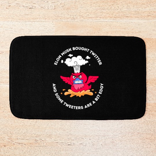 Elon Musk Angry Twitter Bird Bath Mats
