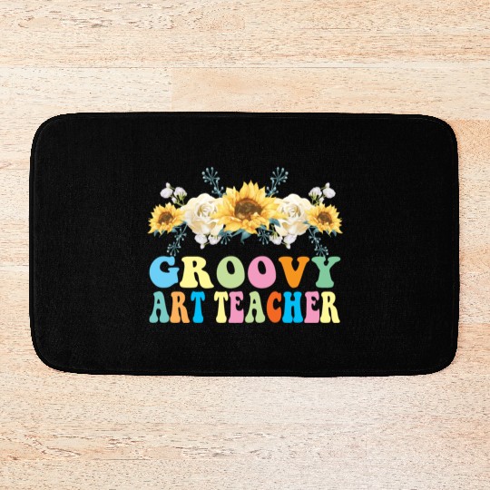 Groovy Art Teacher Flower Gift Bath Mats
