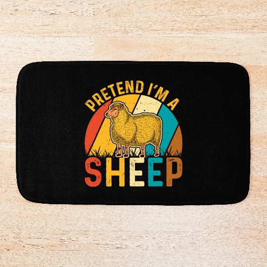 Sheep Lover Funny Pretend I'm a Sheep Retro Lamb Bath Mats