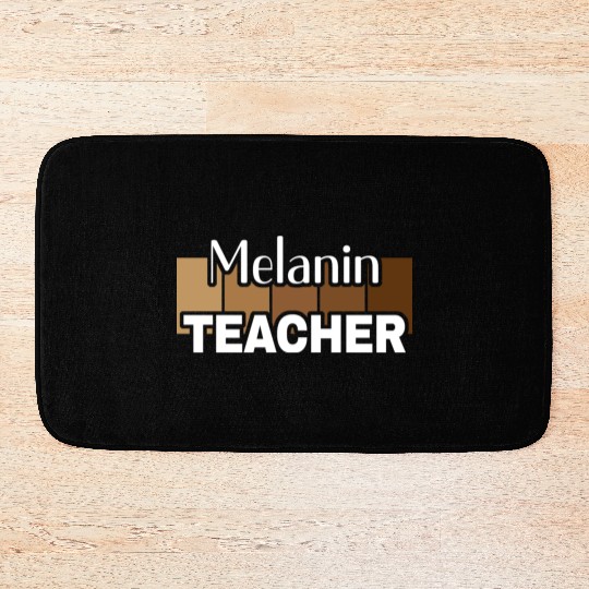 Melanin Teacher Life Afro Teacher African American Bath Mats