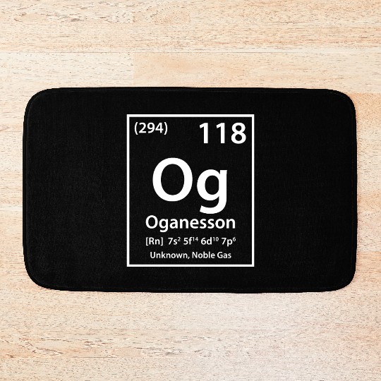 Oganesson Element (white) Bath Mats