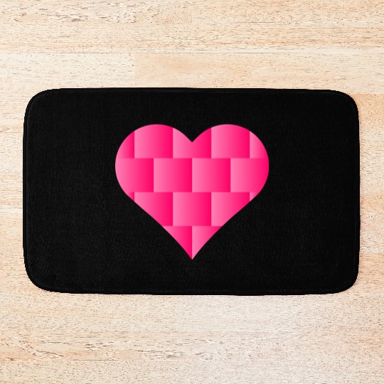 Pink Cute Heart Icon Bath Mats