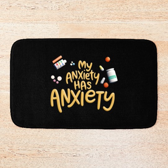 ANXIETY FUNNY Bath Mats