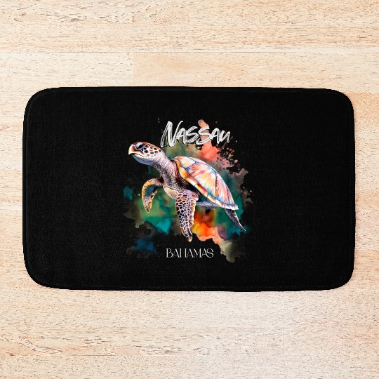 Bahamas Seat Turtle Bahamian Flag Beach Great Shar Bath Mats