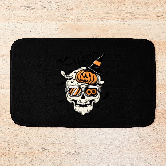 Skull Candy Punppkin Halloween Bath Mats