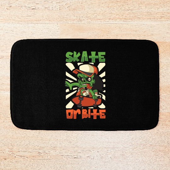 Spooky Horror Skateboarder Halloween Skateboarding Bath Mats