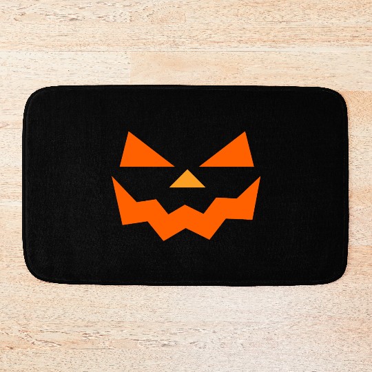 pumpkin halloween scary face outline horror design Bath Mats