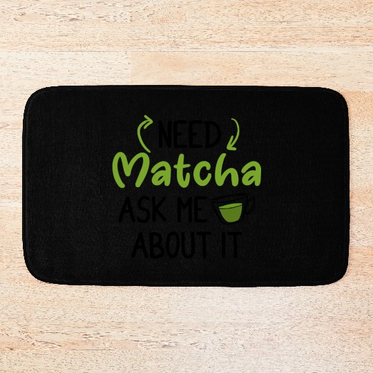 Green Tea Lover Japanese Matcha Latte Drink Matcha Bath Mats
