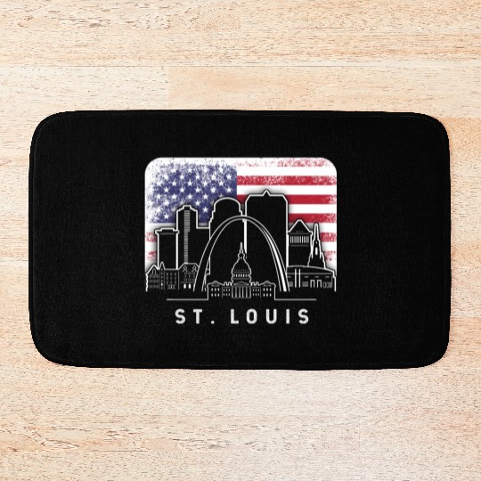 St. Louis Missouri American Flag Vintage Bath Mats