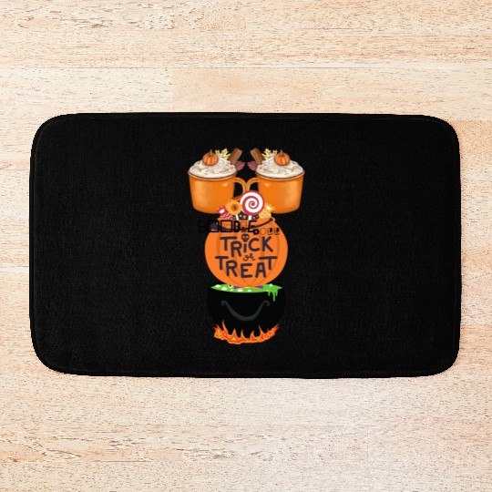 pumpkin spice trick or treat witches brew Bath Mats