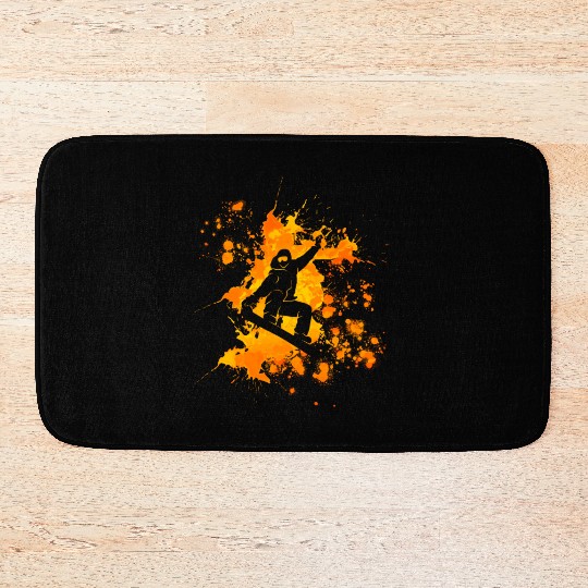 Snowboarder Cool Freestyle Snowboarding Bath Mats