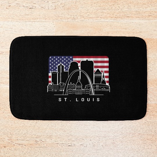 St. Louis Missouri American Flag Bath Mats