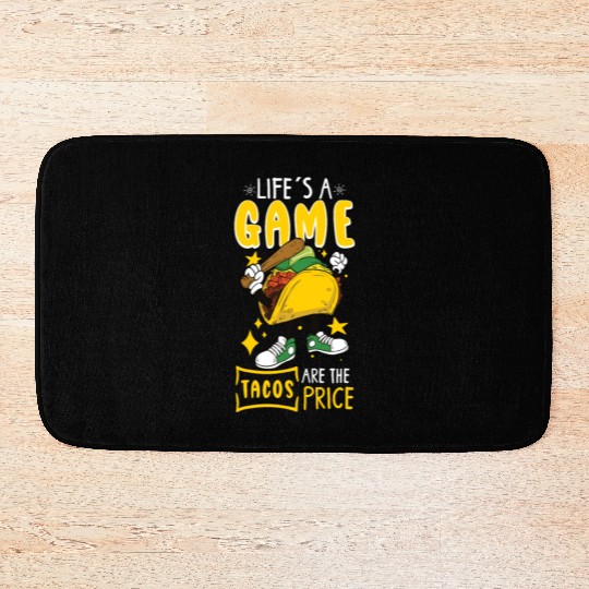 Taco Mexican Food Baseball Card Baseball Player Bath Mats