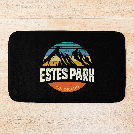 Estes Park Colorado Vintage Mountain Buffalo Bath Mats