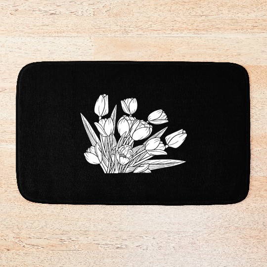 Tulip Gardening Bouquet Bath Mats