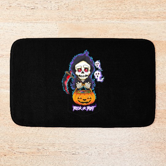 Halloween Pocket Chibi Grim Reaper Trick or Treat Bath Mats