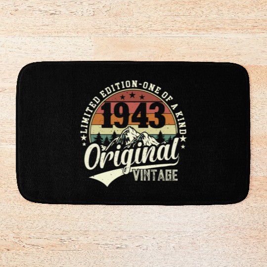 1943 Vintage Birthday Surprise Bath Mats