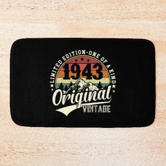 1943 Vintage Birthday Surprise Bath Mats
