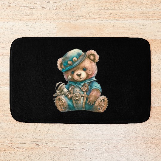 Steampunk Vintage Teddy Bear Bath Mats