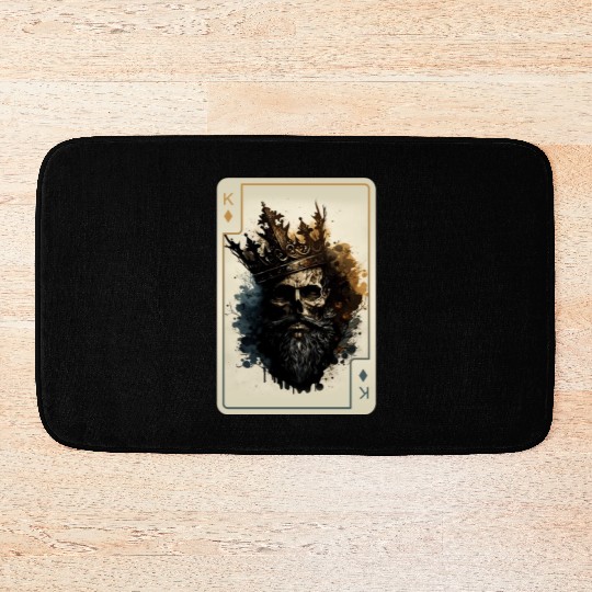 King of Diamond Scary Poker Card Game Bath Mats