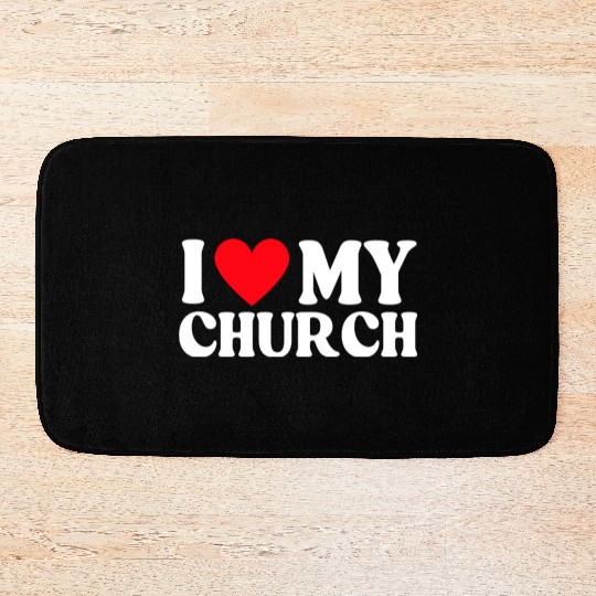 I Love My Church Christian Gift Bath Mats