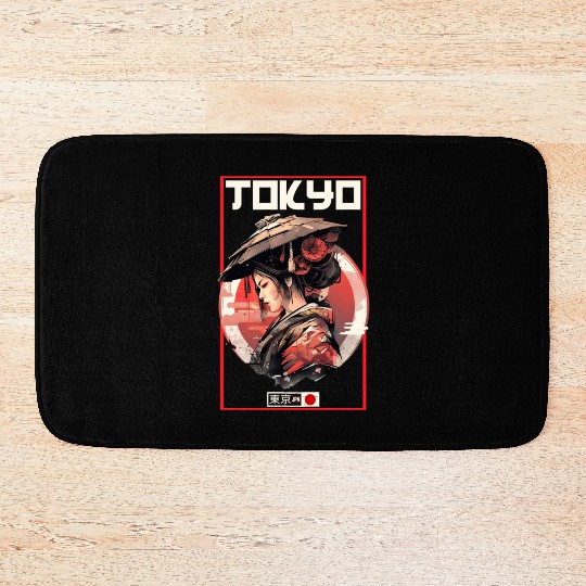 Asia 80s Japanese Retro Samurais Samurai Bath Mats