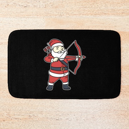 Santa Clause Archery Sport Enthusiast Gift Bath Mats